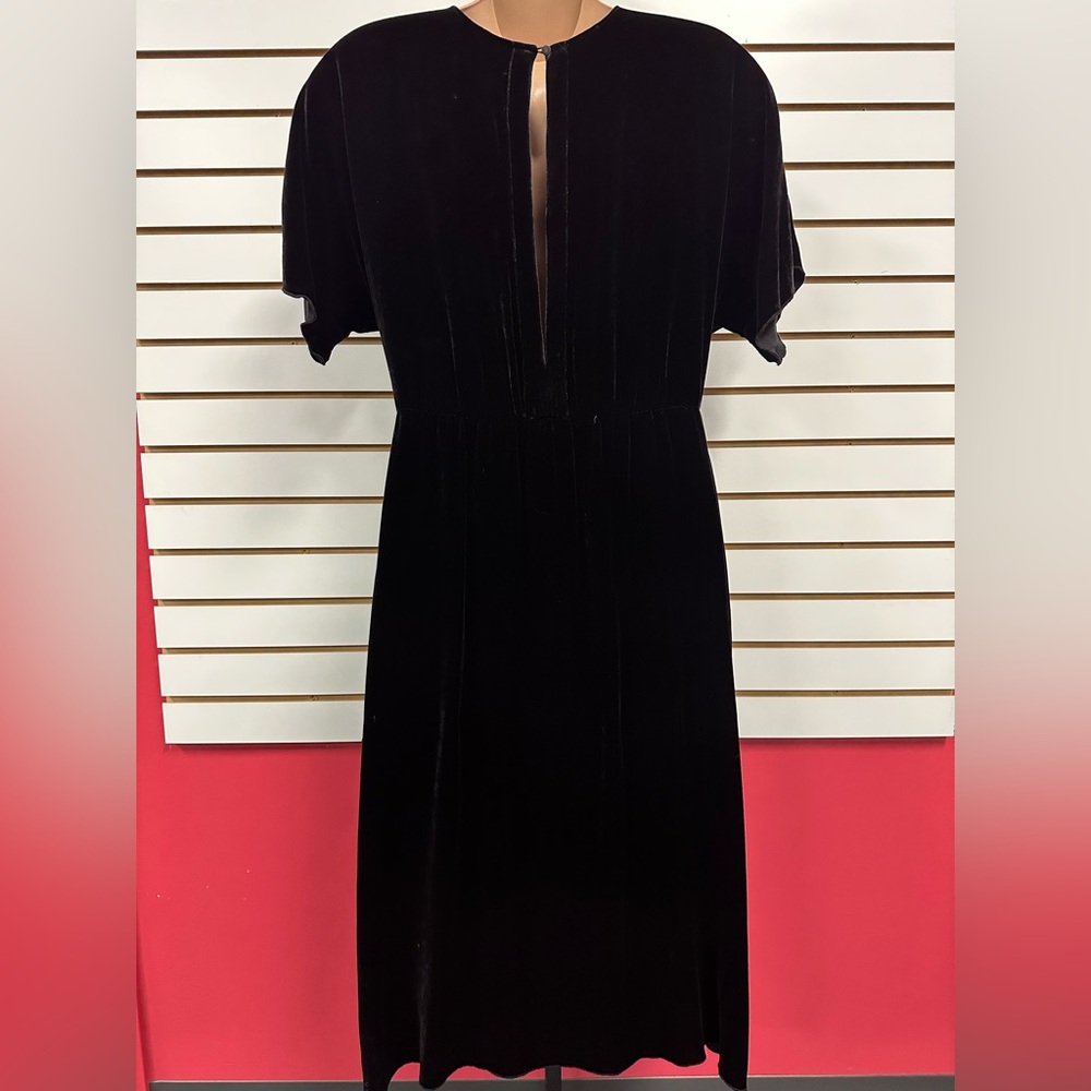 Love π€ Johnny Was Coco Wrap Black Faux Velvet Dress with Embroidered Bodice - Picture 2 of 12